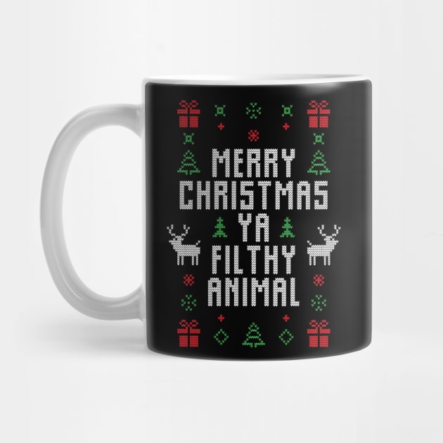 Ugly Christmas Sweater - Merry Christmas You Filthy Animal Funny Christmas Gift by BadDesignCo